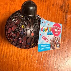 ORB Confetti Squish Ball Stress Toy - Black with Multicolor Confetti